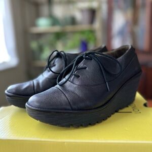 Fly London Women's Black Wedge Shoes